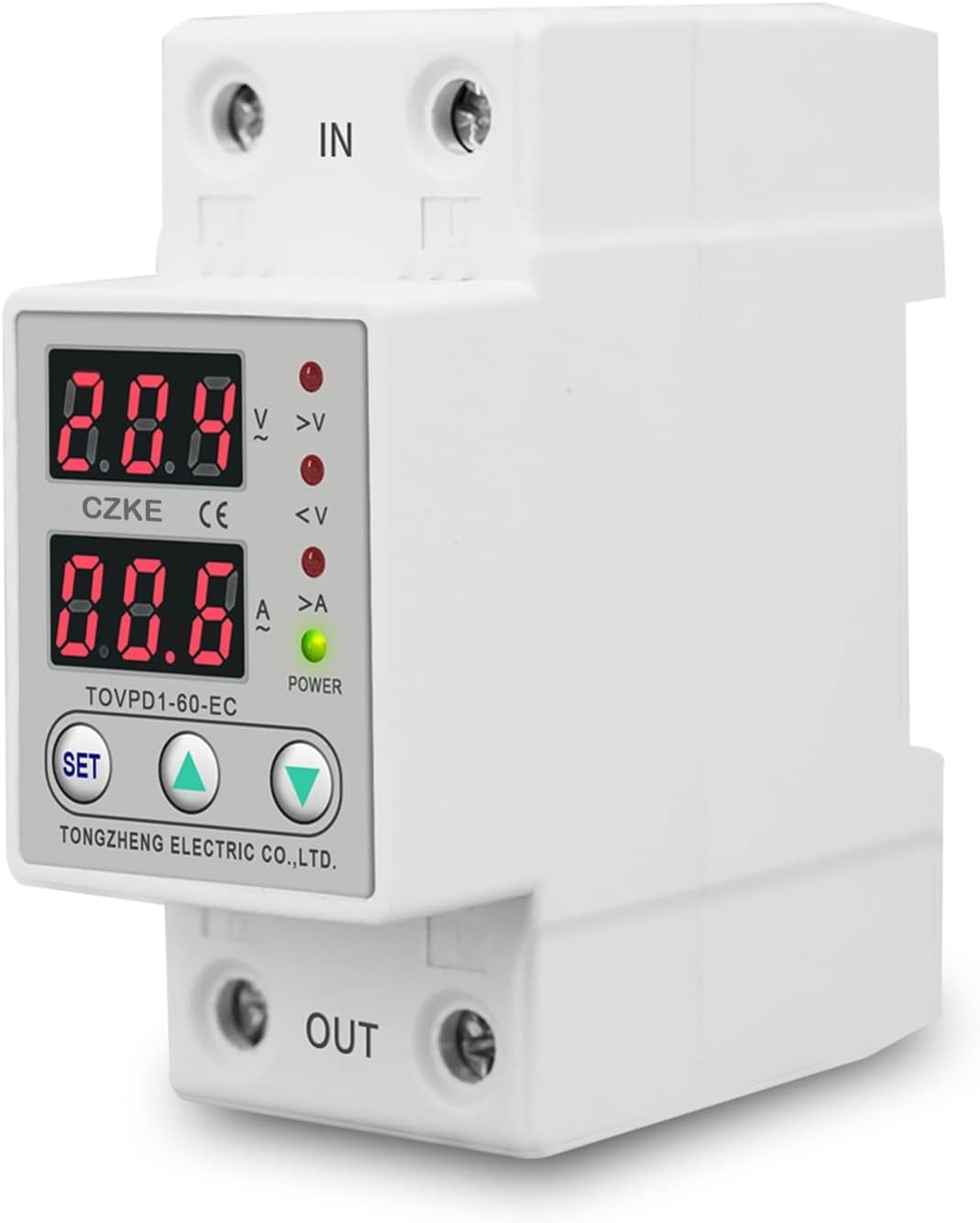 60A 230V Din Rail Adjustable Over Voltage and Under Voltage Protective Device Protector Relay TOVPD1-63 (Color : 60A)