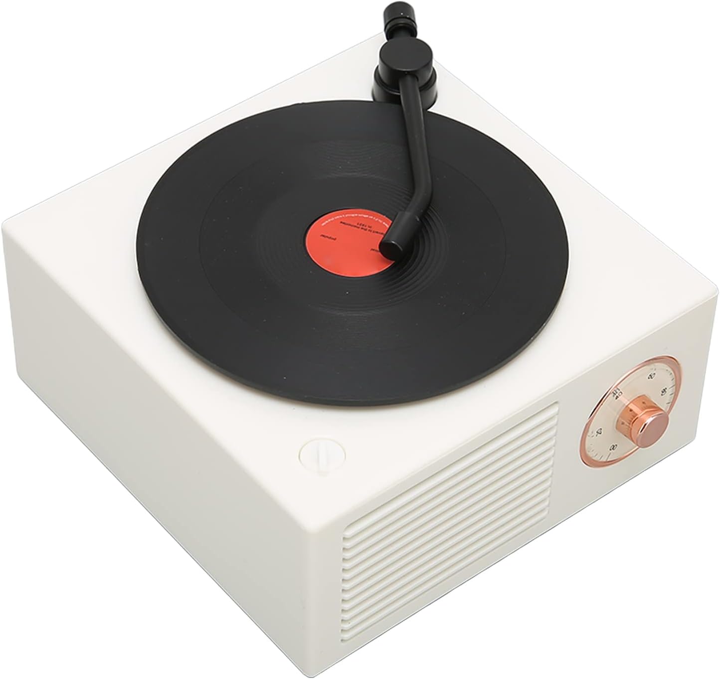 X10 Vinyl Record Player Style Bluetooth Speaker, Old Fashioned Classic Style, Bluetooth Wireless Speaker with 3 Input Modes, Record CD Style Player for Entertainment and Home Decoration(White)