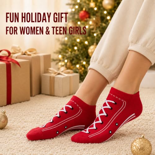 Image of KONY Women's Cotton Ankle Socks, Fun Novelty Patterns, 5 Pairs