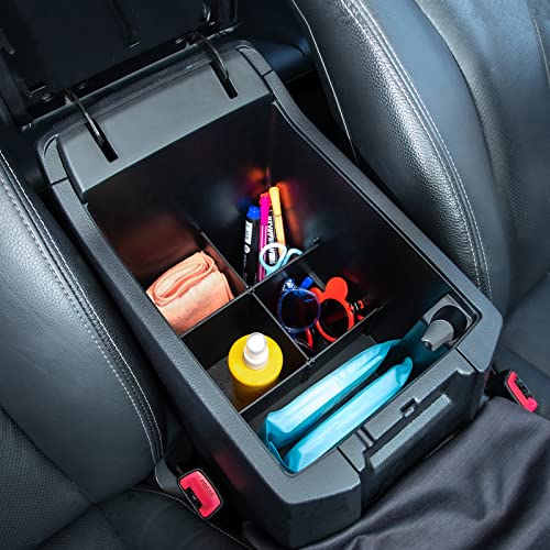 Jdmcar Center Console Organizer Compatible With Toyota 4Runner Accessories 2010-2020 2021 2022 2023, Insert Abs Black Materials Compartment Divider #TOP2