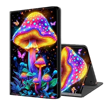 ETLKJVBL for Fire Max 11 Tablet Case(13th Generation,2023 Release), Auto Sleep/Wake, Neon Mushrooms and Butterfly Multiple Angles Viewing Folio Stand Case for Amazon Fire Max 11 Tablet