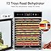 SUCICENI Food Dehydrator Machine 12 Stainless Steel Trays 1000W Meat Dehydrator for Home Use, 24H Timer & 195℉ Temperature Control Food Dryer for Jerky Fruit Herbs Mushroom Dog Treats