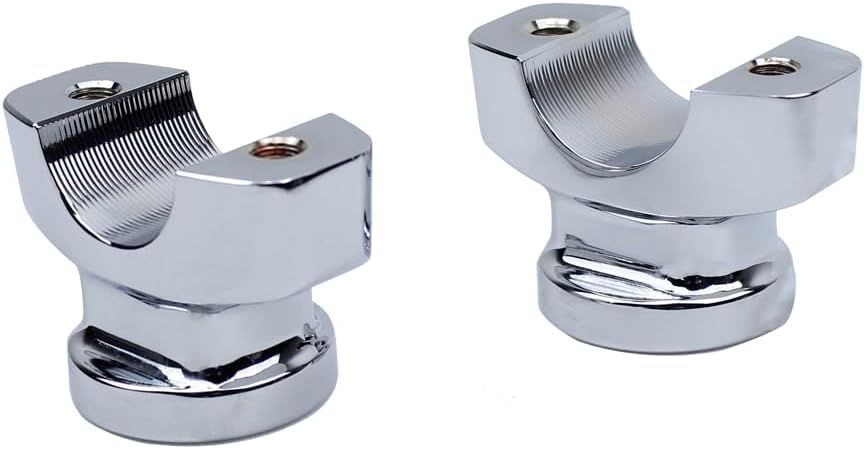 POWER JAMES 1.5" Tall Chrome Low Profile Handlebar Risers for Harley Davidson Breakout FXBRS FXSB 2013-2023 with 1 1/4 inch Knurl Center