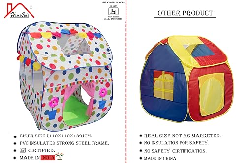 Image of Homecute Foldable Pop Up Hut Type Kids Toys Jumbo Size Play Tent House for Boys and Girls. (Big Size White-Printed)