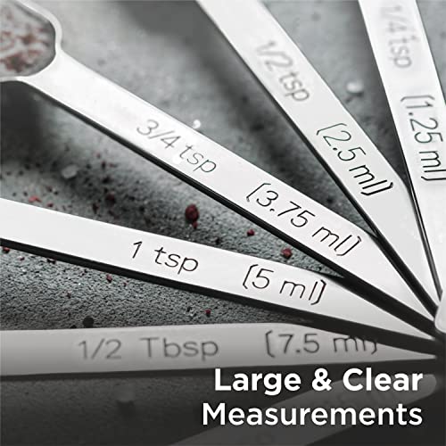 Deiss Pro Heavy Duty Stainless Steel Measuring Spoons For Cooking Spices Dry Or Liquid Ingredients Fits In Spice Jar Adjustable Measuring Spoon Set Of 7 Measuring With Leveler Measuring Spoons Set #TOP7