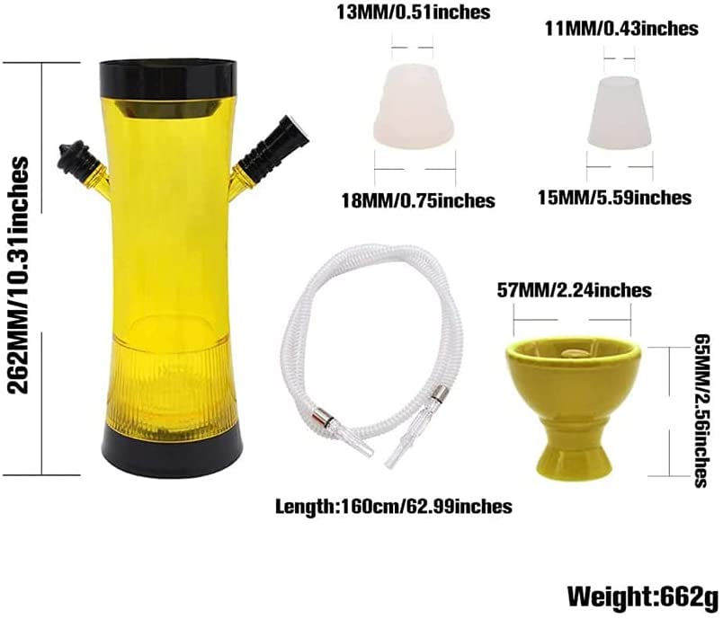 LSZ Shisha-Set LED Leichthuks Set mit Zangen, Schlauch und Fernbedienung, Acrylhuka for Männer und Frauen Shisha-Set… – Bild 6