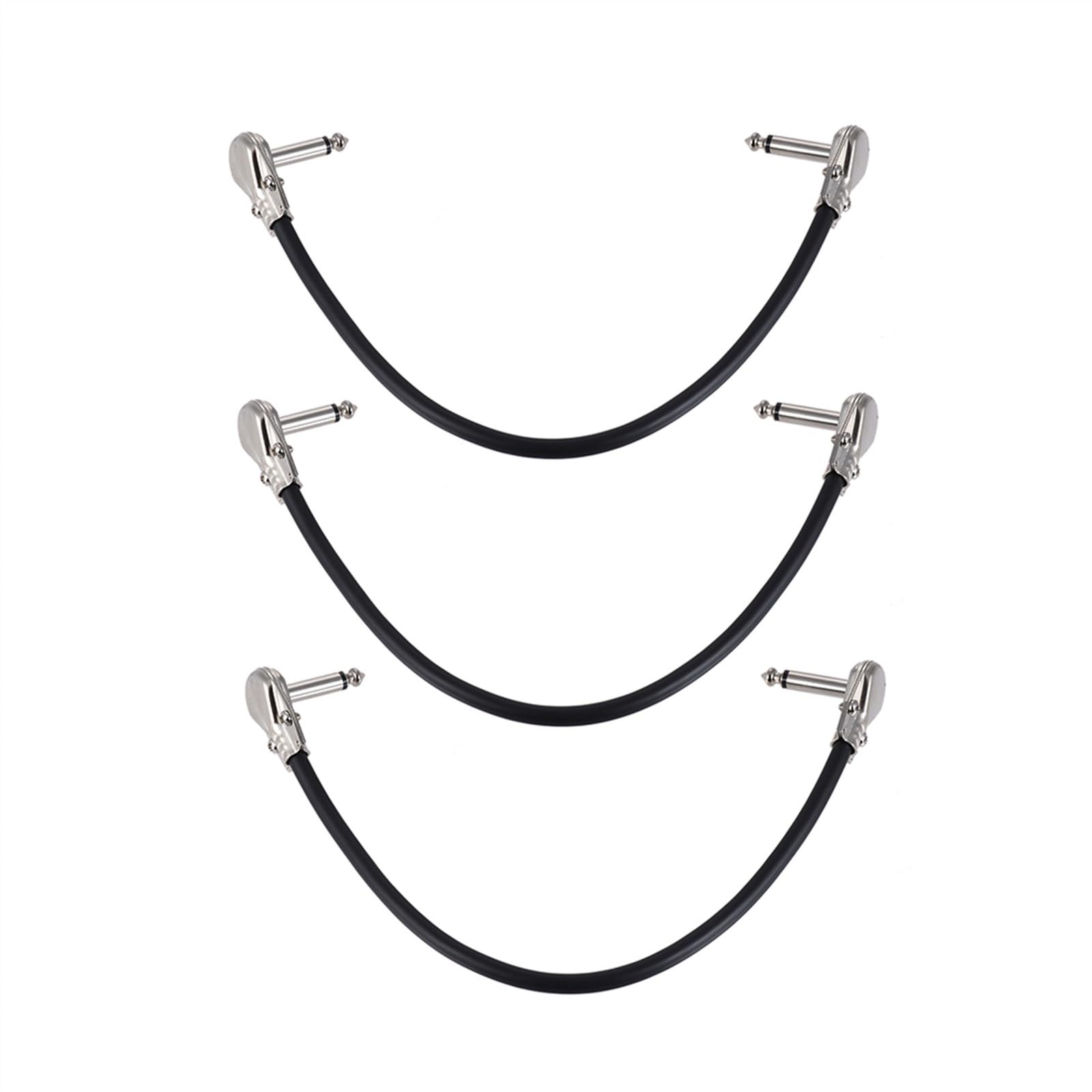kabel audio do gitary Kabel Krosowy Instrumentu Pedału Efektów Gitarowych 1/4 "srebrna Wtyczka Kątowa Czarna Kurtka Z Pcv Na Akcesoria Gitarowe (Color : 3 pack 30cm)