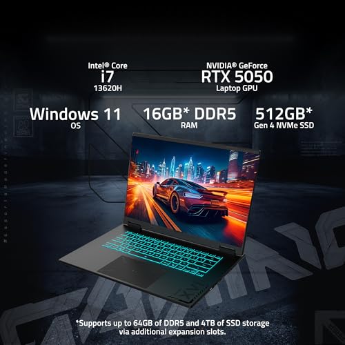 Image of GIGABYTE - Gaming A16 Gaming Laptop - 165Hz 1920x1200 WUXGA - NVIDIA GeForce RTX 5050 - Intel i7-13620H - 512GB SSD with 16GB DDR5 RAM - Windows 11 Home AD Gaming A16 CTHI3US894SH