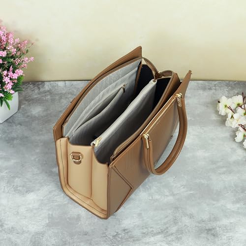 Image of NFI essentials Satchel Bags Ladies Purse Handbag Premium Women Shoulder Travel Bag for Work Gifts for Wife /Mother /Sister Stylish Office College Party Bag