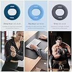 Hand Grip Strengthener, Grip Strength Trainer, Fingers Exerciser - Silicone Rings for Muscle Training Sports Rock Climbing Finger Rehabilitation Training,Hand & Wrist Muscles Trainer Stress Relief,5 Resistance Levels - Image 5