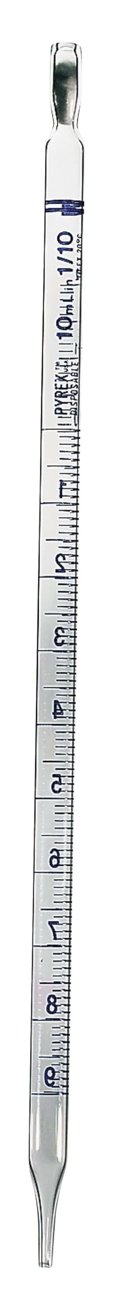 Pyrex Pipeta serológica de vidrio desechable 7078-1N, 1/0.1 ml, estéril a granel; 1000/Cs