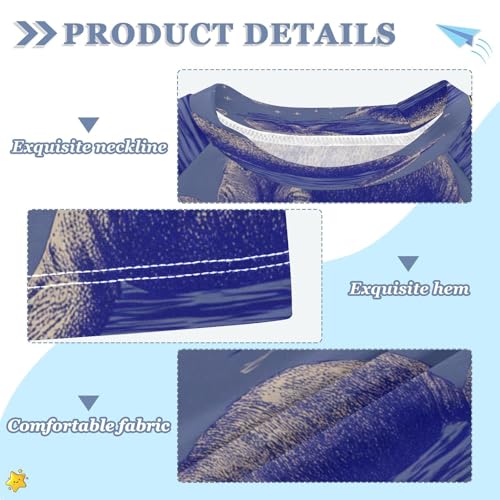 Boys Short Sleeve T-Shirts Manatee Heart Moon Rashguard Kids Swim Shirts Sun UPF 50+3