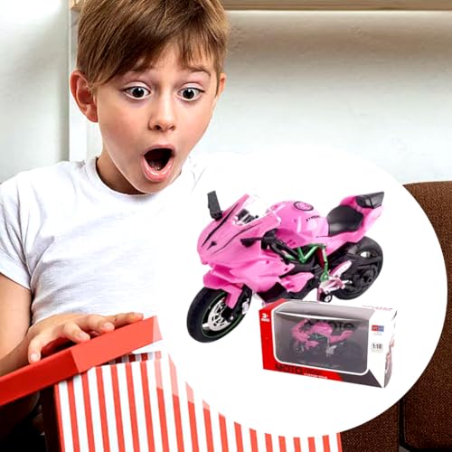 WFKKMEQ Motorrad Modell Spielzeug, 1:18 Motorrad Sammlung, Spielzeugauto für Kinder, Dekoration Geschenk Party Geschenke für Kinder ab 3 Jungen und Mädchen und Erwachsene (Rosa)