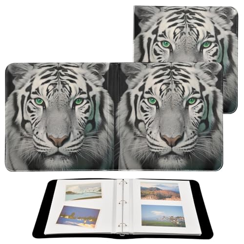 Álbum de Fotos Adhesivo para Hacerlo Tú Mismo, Álbum de Recortes con Encuadernación de 3 Anillas, Libro de Fotos Blanco Tigre, 40 Páginas, 8x10 pulgadas, para Guardar Recuerdos miniatura 2