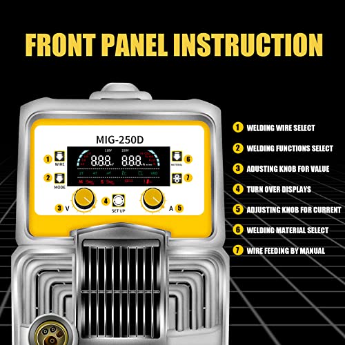 Ssimder Aluminum Mig Welder 250D 110V/220V Dual Voltage Gas Mig Gasless Flux Core Welder Mig/Lift Tig/Stick 3 In 1 Welding Machine… #TOP1