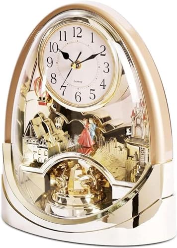 JOMRTS Mantel Clock, with Rotating Pendulum, Battery Operated, Quartz Clocks