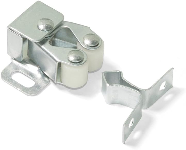 Emuca 1275505 Double Roller Catch for hinged Furniture Door, Set of 10 pcs