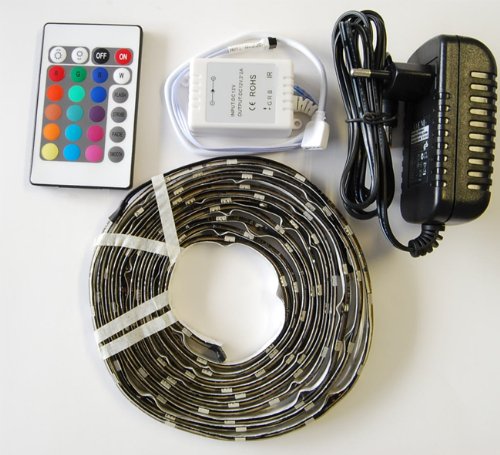 1 Meter RGB LED Streifen Set | 30 LEDs/m, IP65 | Mit Fernbedienung, Controller & Netzteil | Für Innen & Außen