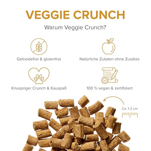 Veggie Crunch – Vegane Hundeleckerlis aus Gemüse & Früchten, Zertifiziert vegan – Nachhaltige, getreidefreie Snacks ohne künstliche Zusätze – 200 g