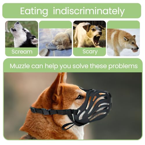 Weicher Maulkorb Für Hunde, Silikon Hundemaulkorb für Mittlere und Große Hunde, Dog Muzzle Schwarz Sicherer und Atmungsaktiv, Anti Giftköder Maulkorb, Verhindert Das Beißen, Kauen Und Bellen (XL)