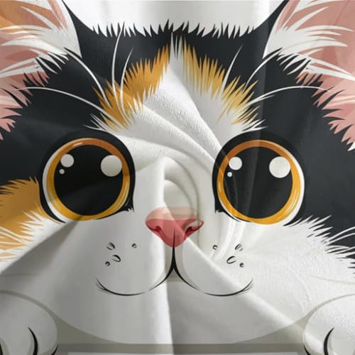 Housse de couette chat 220x240 imprimé 3D en tissu microfibre doux sans repassage