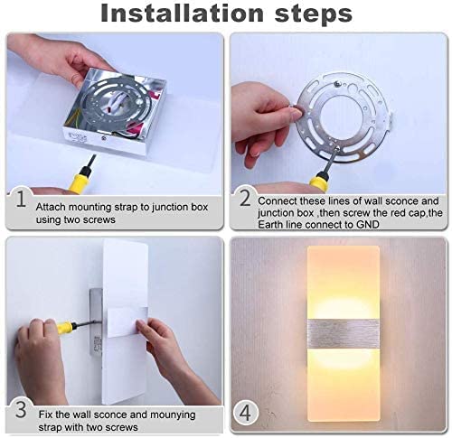 Lightess Modern Wall Sconces Dimmable 12W, Led Wall Lights Silver Up Down Wall Lamp For Bedrooms Hallway Corridor, Warm White, Lg9930072 #TOP6