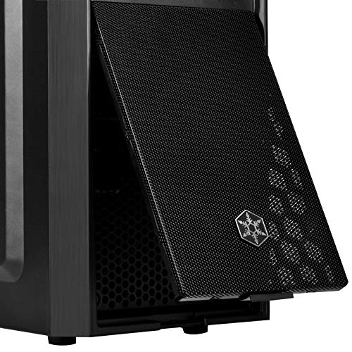 SilverStone SST-PS16B - Precision Mini Tower Micro-ATX Computer Gehäuse, geräuscharm, schwarz