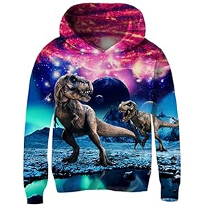 uideazone Boys Girls 3D Print Graphic Sweatshirts Long Sleeve Cotton Pullover Hoodies with Pocket 3-16Y