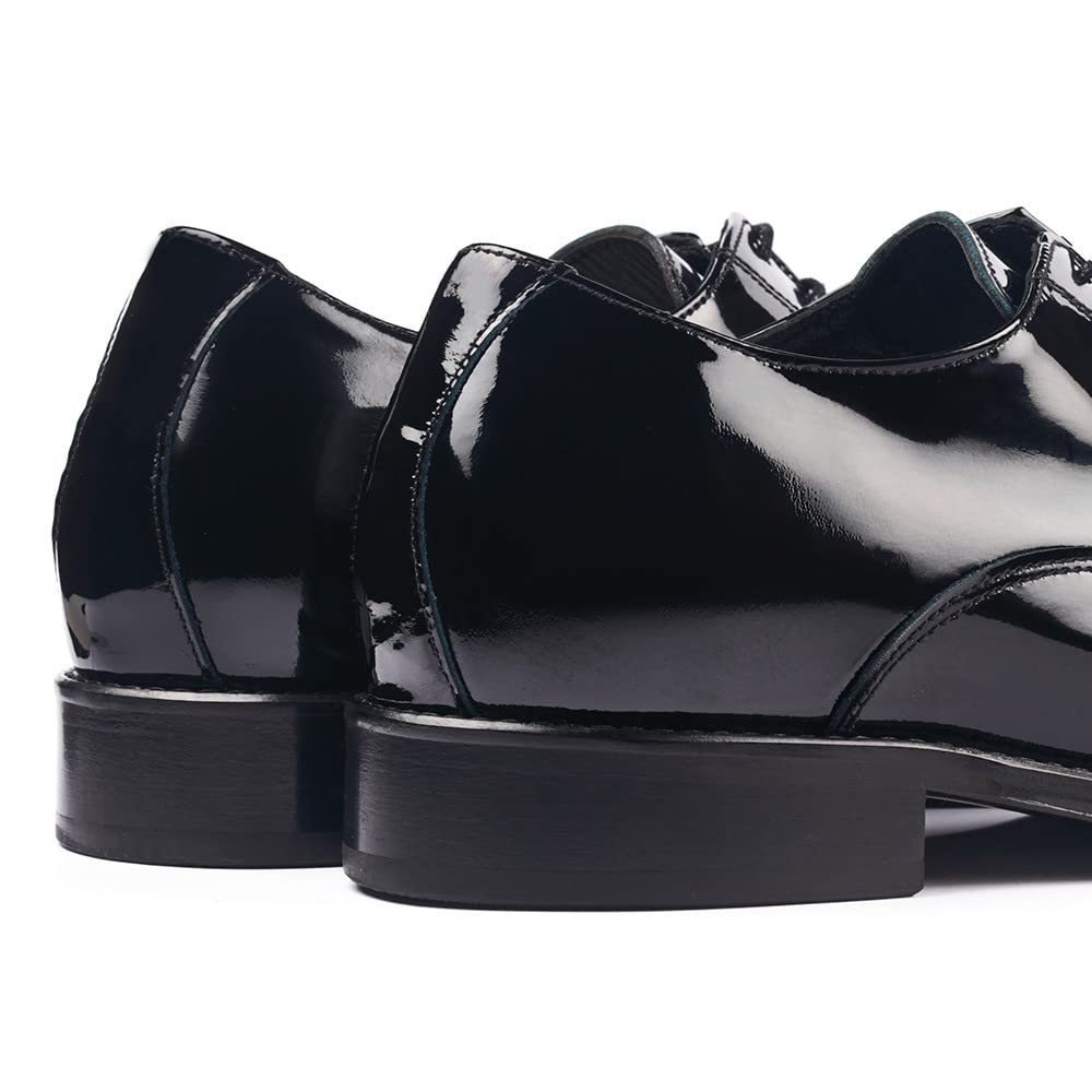 MASALTOS Zapatos de Hombre con Alzas Que Aumentan Altura hasta 7 cm. Fabricados en Piel. Modelo Charol