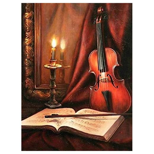 DIY 5D diamantbroderi violin diamantmålning hel rund blomma bild mosaik strass heminredning årspresent Z27,60 x 80 cm