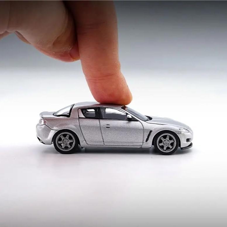Scale car Model 1:64 for RX8 RX-8 Supercar Model Alloy Car Model Diecasts Car Model Proportional Car Model Put in Bookcase Suitable for Display(Silver)