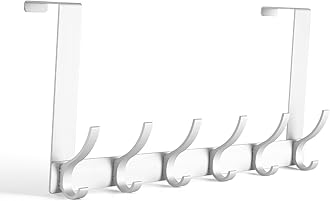 Over The Door Hooks, Door Hanger Hooks for Hanging, Over The Door Towel Racks for Bathroom with 12 Coat Hooks, Over The Door Hanger for Coats and Towels