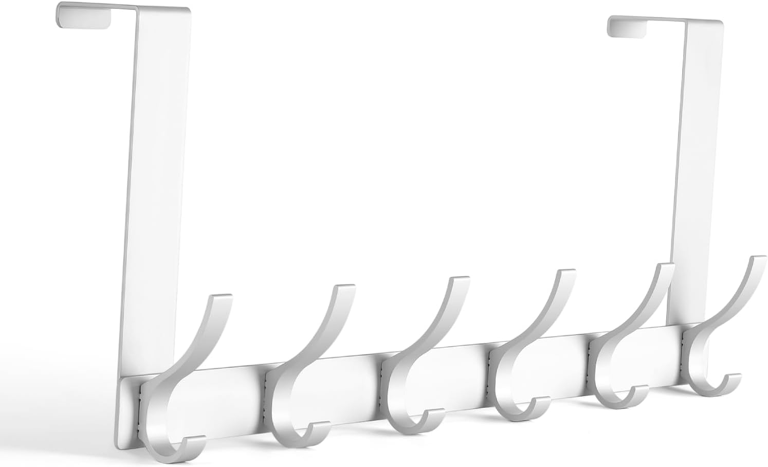 Over The Door Hooks, Door Hanger Hooks for Hanging, Over The Doors Towel Racks for Bathroom with 10 Coat Hook, Coat Rack Bathroom Accessories（1 Pack, Silver）