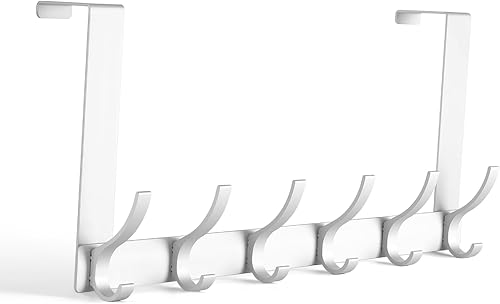 Ganchos para colgar sobre la puerta, perchero para baño con 12 ganchos para colgar ropa, abrigos, toallas, se adapta a puertas de 1 34 pulgadas de