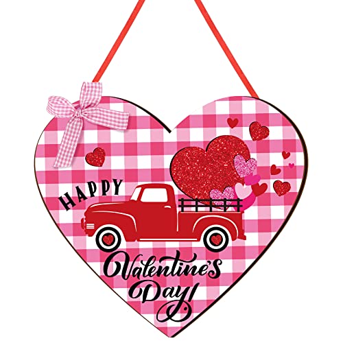 Image for Buffalo Plaid Heart Truck Hanging Wall Decor