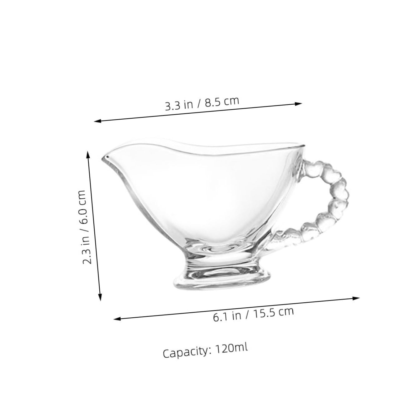 Ciieeo Glass Sauce Boat Ladle Mini Pitcher for Condiments Sauce Cup Milk Jug Versatile Serving Tool