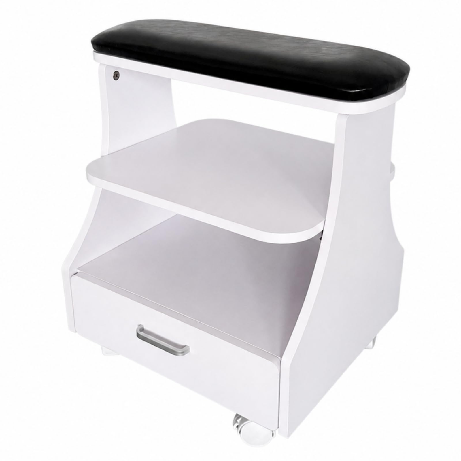 Carrello oggetti per Unghie periore Arrotondato E Cassetto con Maniglia per Separare Accessori Piccoli E Utensili Frequenti per Salone, Nero