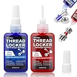 Thread Lock- 100ml Thread Lock Medium & High Strength, Locktight Threadlock, Universal Thread Locker Adhesive for Nuts, Bolts, Metal Fasteners, Prevent Loosening, Seal & Anti-Corrosion(50ml+50ml)