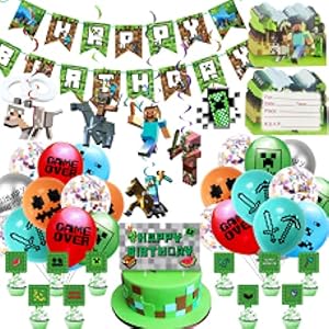 52-delige verjaardagsdecoratieset, verjaardagsdecoratie voor jongens, Happy Birthday-banner, hangende wervel…