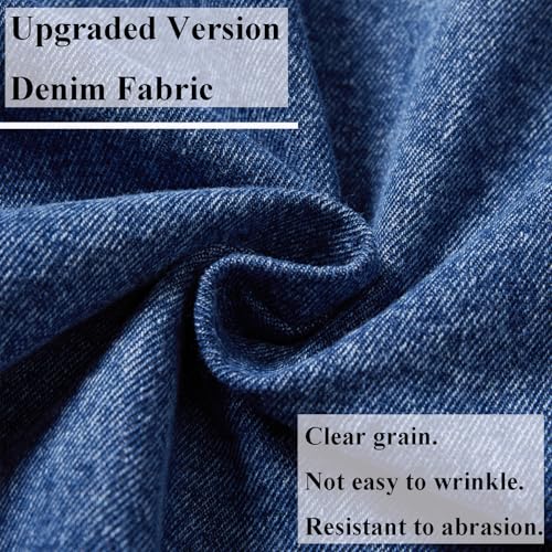 Image of Men's Denim Jacket Vintage-Inspired Jean Jacket with Multiple Pockets - Cotton Blend, Machine Washable