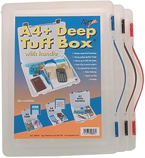 Tiger 300847 A4 Plus Deep Tuff Box With Handle,White
