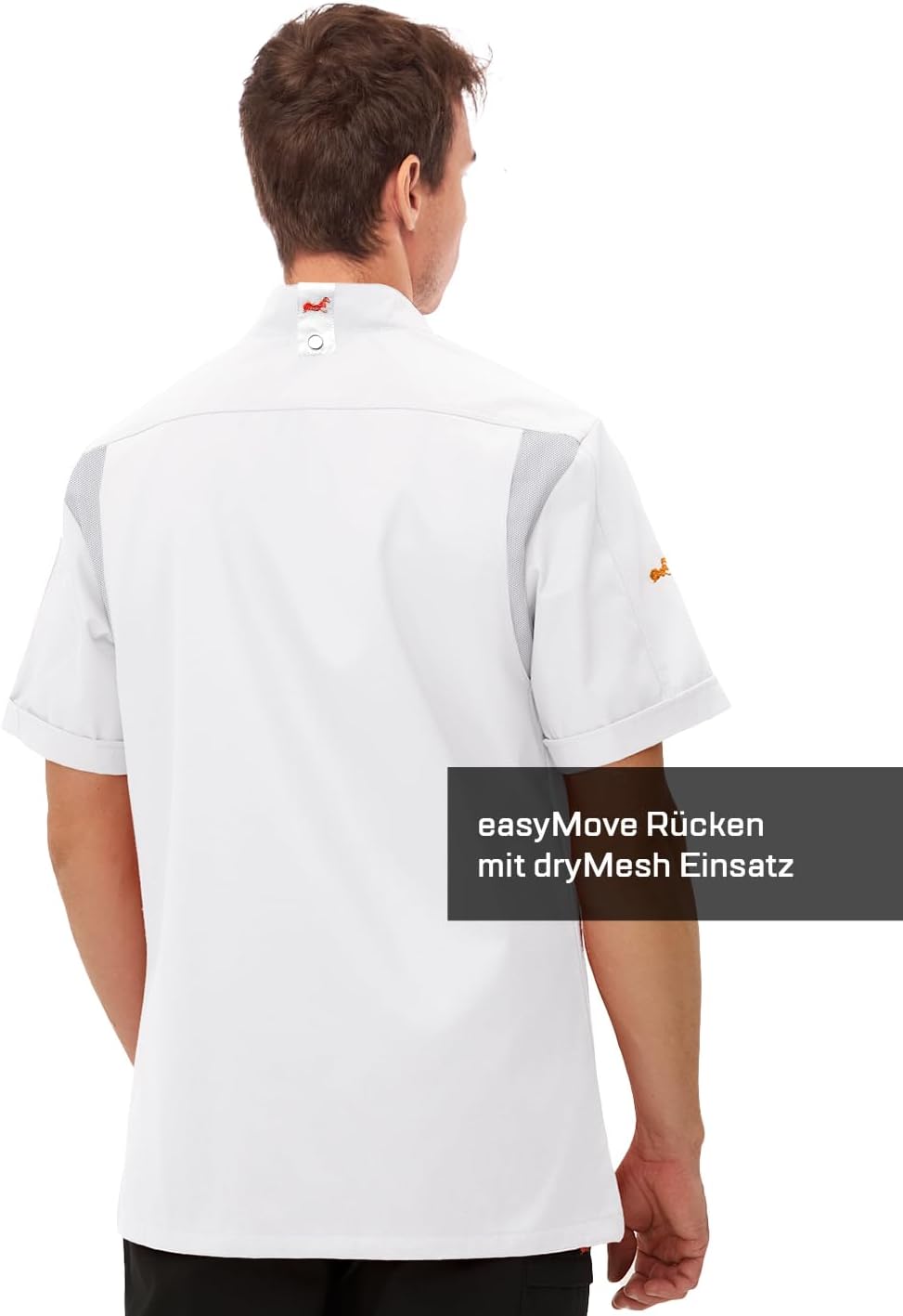 Chef Coat Jacket Men Short Sleeve easyClean Slim Fit Sleeve Pocket Kitchen Service Uniform Workwear