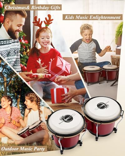 image for Eastar Bongo Drums 6” and 7” Congas Drums for Kids Adults Beginner