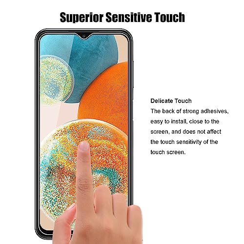 UZWZW (3+3) Para Samsung Galaxy A23 5G / 4G (pacote com 3) Protetor de tela de vidro temperado com protetor de lente de câmera, antiarranhões, HD Clear