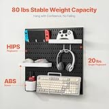 VEVOR Pegboard Combination Kit, 11" x 11" Plastic Pegboard, 4 Panels, Peg Board Wall Organizer Kit with Accessories, for Garage Tool Storage Kitchen Living Room Craft Room Office Bathroom Home, Black - Image 3