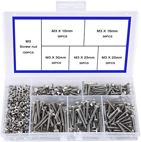 80pcs M6 Nuts and Bolts Set Outer Corner Hexagonal Screws 304 Stainless Steel Hex Bolt Set for Machinery Industry Furniture Toys DIY Fastener