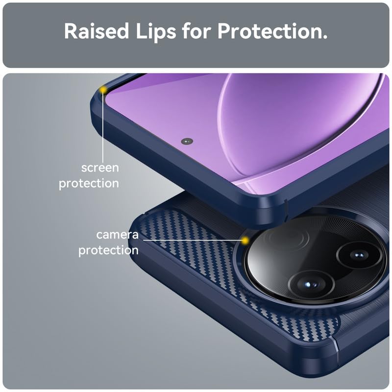 Image of Hybrid Carbon Fiber Back Case for Poco F7 Pro (Blue)
