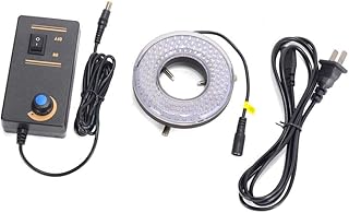 TOMALTIC Adjustable Blue 148 LED Ring Lights 4 Ring Illuminator Lamp for Industrial Microscope Camera Magnifier with Power Adapter