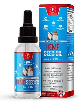 NEW PREMIUM 50 ML Hemp Seed Oil Dietary Supplement |For Dogs, Cats & Pets | 100% Positive Outcome | Farmed in the UK | Vegan | Cruelty-Free | Natural Hemp Oil for Dog Anxiety and Pain Relief