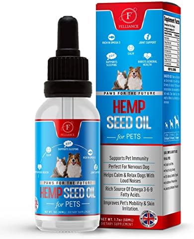 NEW PREMIUM 50 ML Hemp Seed Oil Dietary Supplement |For Dogs, Cats & Pets | 100% Positive Outcome | Farmed in the UK | Vegan | Cruelty-Free | Natural Hemp Oil for Dog Anxiety and Pain Relief